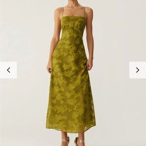 RIHOAS Olive Green Midi Dress